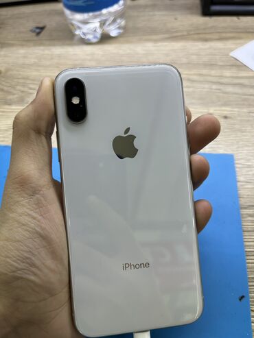 Apple iPhone: IPhone Xs, Б/у, 256 ГБ, Белый, Защитное стекло, Чехол, 100 %