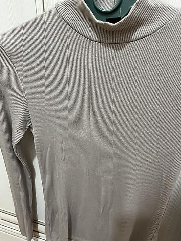 тонкие мужские свитера: Qadınlar üçün uzunqollu nazik sviter/bluz - Rəng: boz-bej (taupe) - — 2