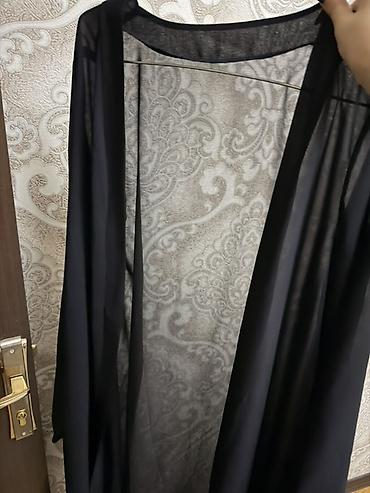 plas cadir: Qara şəffaf kimono/pencək - Rəng: qara - Model: önü açıq — 2