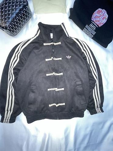 kisi godekce: Adidas Originals trefoil loqo ilə idman gödəkçəsi - Rəng: qara, krem — 2