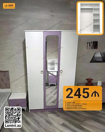 Ev üçün mebel: 3 qapılı dolab - Ölçülər: dərinlik 47 sm x hündürlük 200 sm x uzunluq — 1