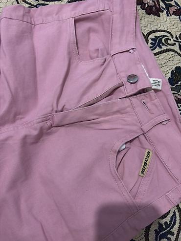 baggy şalvar qadin: Məhsul: Qadın şalvarı - Rəng: Pastel çəhrayı - Kəsim: Geniş paça, düz — 3