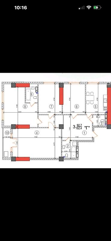 Продажа квартир: 4 комнаты, 152 м², ЗАГС/Цирк Элитка, 9 этаж, ПСО (под самоотделку) — 2