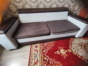модульная мебель: Диван-кровать, цвет - Бежевый, Б/у