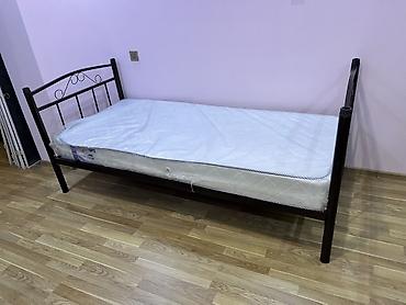 Çarpayılar: Metal çərçivəli tək nəfərlik çarpayı + döşək dəsti - Ölçü: 90×200 sm — 3