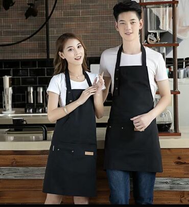 Спецодежда: Холщовый фартук для ресторана, персонализированный с печатью логотипа — 3
