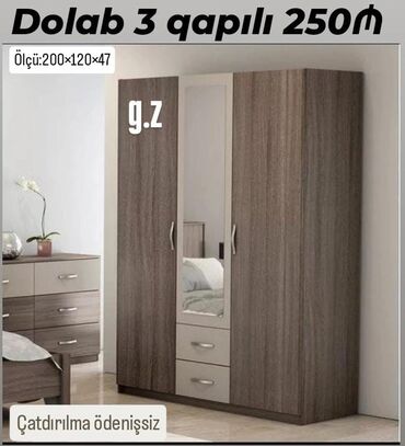 Çarpayılar: Açılan, 3 qapılı Düz dolab, Şifonyer