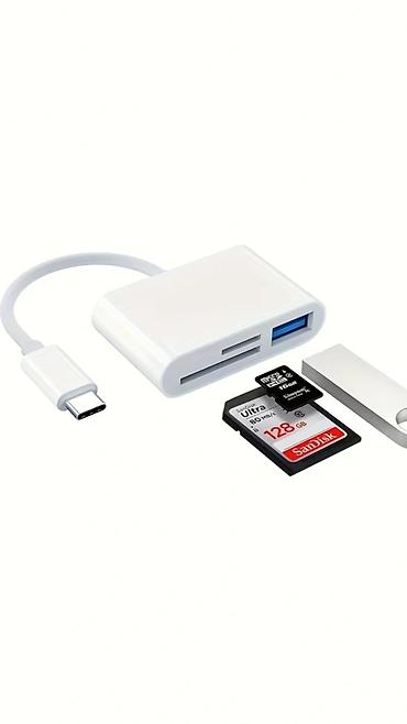 USB-C Kart Oxuyucu və OTG Adapter - 3-i 1-də dizayn: SD kart yuvası