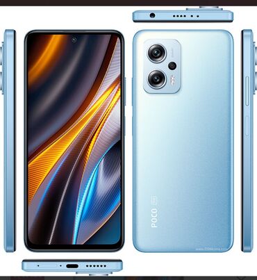 islenmis soyuducu: Poco X4 GT, 256 GB, rəng - Göy, Simsiz şarj
