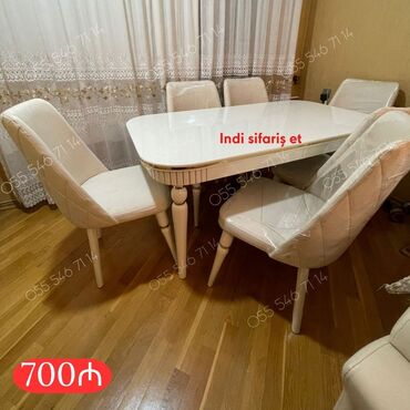 Masa və oturacaq dəstləri: Qonaq otağı üçün, Yeni, 6 stul