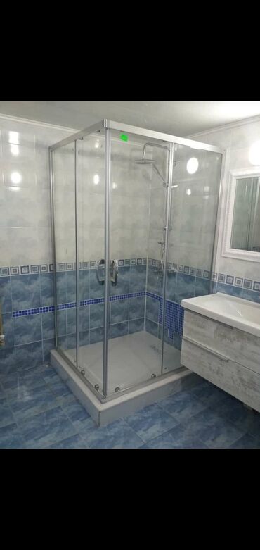 Duş kabinaları, arakəsmələr: Yeni Üstü açıq kabina, Künc üçün, Pulsuz çatdırılma — 13