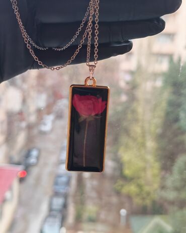 Kulonlar: Epoksi qatqı ilə hazırlanmış əl işi kulonlar - Çiçək kolleksiyası — 1