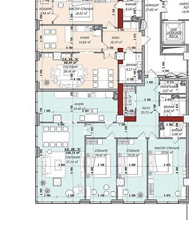 Продажа квартир: 4 комнаты, 157 м², Элитка, 10 этаж, ПСО (под самоотделку) — 6