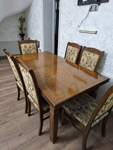 Yataq otağı dəstləri: F.nStol 6 stulla 250 azn. Unvan Sumqayit (F n)3125