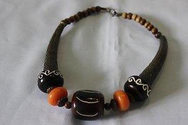 Ogrlice: STARA UNIKATNA OGRLICA, BRONZA, DRVO, ĆILIBAR, RUČNI RAD | Unikatna — 8