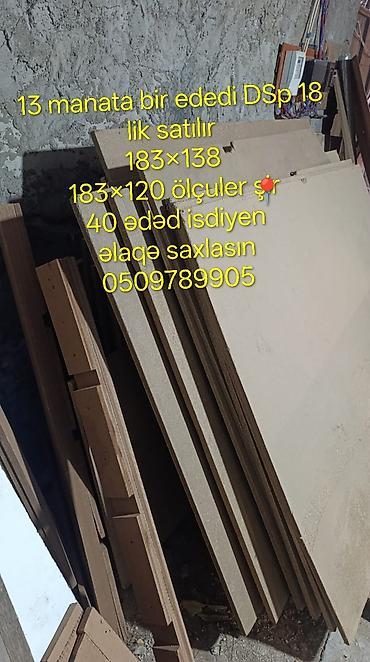 ucuz taxta: DSP 18 mm lövhələr satılır. Ölçülər: - 183 × 138 sm - 183 × 120 sm — 1