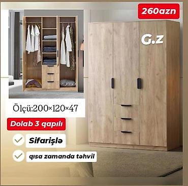 вешалка в прихожую настенная: *Dolab 3 qapılı 260Azn* ✔️İstehsal Rusiya Laminat 18/lik qalınlıqda — 1