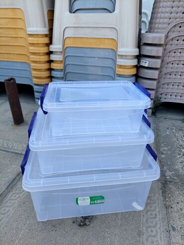 Yemək konteynerləri: Şəffaf plastik saxlama qutuları – qapaqlı və kilidli Məhsul təsviri — 1