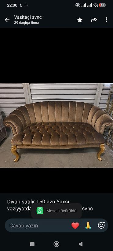 Divan satılır 150 azn.Yaxşı vəziyyətdə.Ünvan:Gənclik/5907'svnc lalafo.az -da Divan satılır 150 azn.Yaxşı vəziyyətdə.Ünvan:Gənclik/5907'svnc