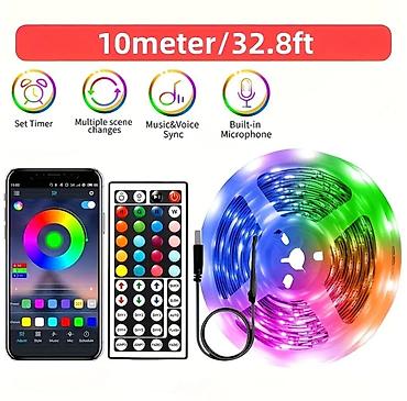 işıq generatorları: 🌈 10 Metr RGB LED Lent – Smart İdarəetmə (Bluetooth + Pult) 📱✨ ​ — 1
