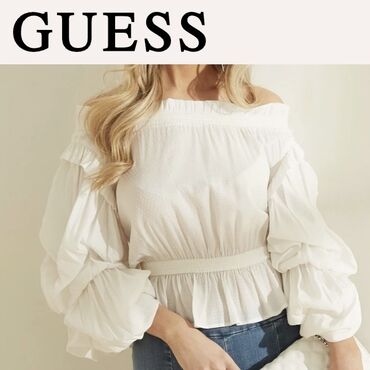 Bluze: Guess, S (EU 36), Jednobojni, bоја - Bela — 14