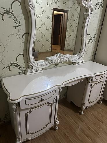 Туалетные столики: Туалетный столик, С зеркалом, цвет - Бежевый, МДФ — 7