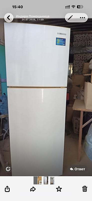mini refrigerator: Холодильник Samsung, двухкамерный, б/у классический белый цвет — 1