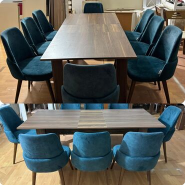 столики для кафе: Qonaq otağı üçün, İşlənmiş, Kvadrat masa, 8 stul