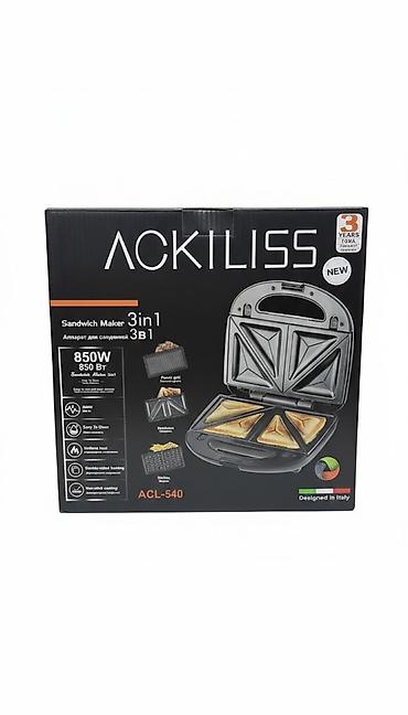 toster qiymətləri: №: 14156 Məhsulun adı: Sendviç cihazı Ackiliss ACL-540 850W Brend — 1