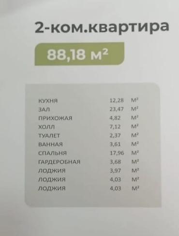 107: Продаётся просторная 2-комнатная квартира 88 м² с возможностью — 2