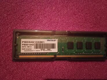 Operativ yaddaş (RAM): Operativ yaddaş (RAM) Patriot Memory, 4 GB, < 1333 Mhz, DDR3, PC üçün, İşlənmiş