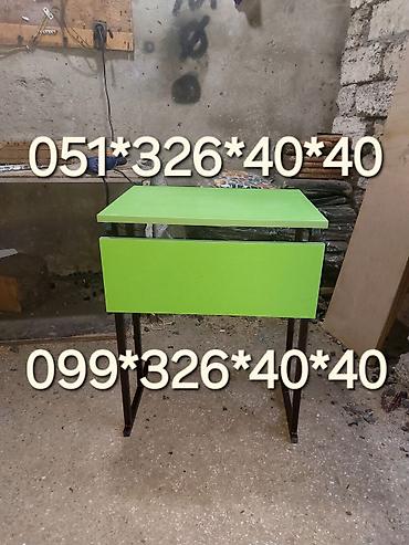 Uşaq masaları: Oğlan və qız üçün, Yeni, Siyirməsiz, Yazı masası, Stullar ilə — 13
