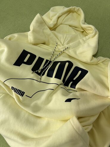 crna muska jakna: Sweatshirt, XL (EU 54), Puma, color - Yellow, With a hood