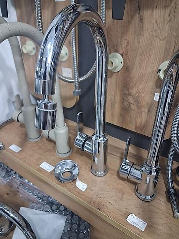 Mətbəx üçün xrom qarışıq (sümbül tipli) kran - Material: cilalanmış