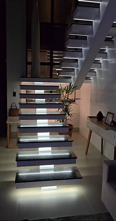 Бетонные лестницы: Бетонная лестница Для дома, Форма лестницы: Много-маршевая, Стиль: Модерн — 4