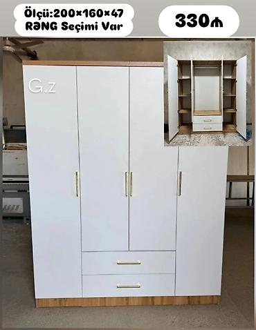 ştanglar: Üç qapılı paltar şkafi - Ölçü: 200 × 160 × 47 sm - Rəng seçimi — 1