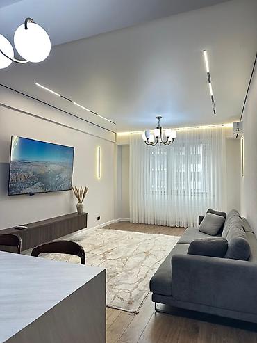 Квартиры: 3 комнаты, 90 м², Асанбай мкр Элитка, 12 этаж, Евроремонт — 10