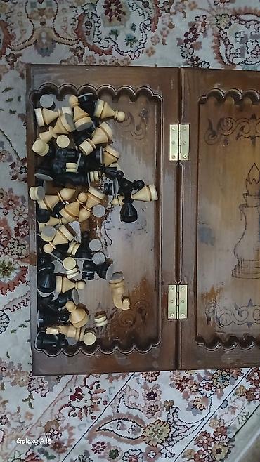 бу чехол: Шахматы/шашки в складной деревянной шкатулке. - Материал: дерево с — 2