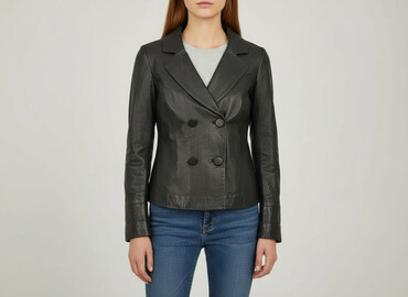 kurtka zimowa liu jo: Massimo Dutti, Women`s leather jacket, size S