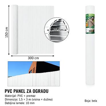 KMT PVC ograda bela 297464 PVC panel za ograđivanje, vizuelno