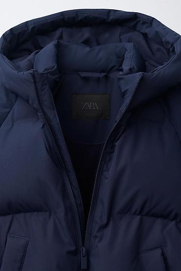 футбольные одежды: Пуховик детский ZARA, темно‑синий - Теплая объемная модель с — 3