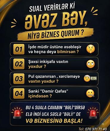 Обучение, курсы: Biznesə başlamaq üçün motivasiya və istiqamət axtaranlar üçün xidmət — 1