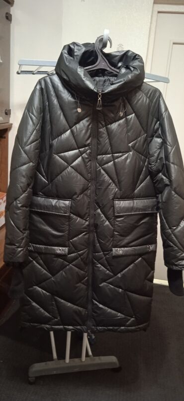 длинные куртки женские зима: Пальто, Зима, Стеганый, Длинная модель, На молнии, 5XL (EU 50)