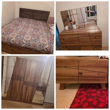 işlenmiş matras: Двуспальная кровать, Шкаф, Трюмо, 2 тумбы, Б/у