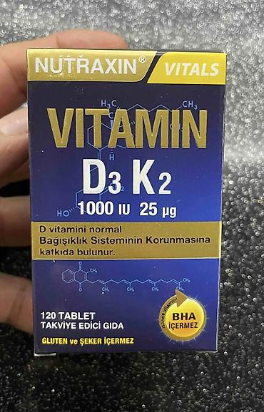 delabs d3: Nutraxin Vitals Vitamin D3 K2 – 120 tablet, qlütensiz və şəkərsiz qida — 4
