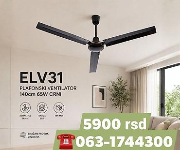nokia 8310 cena: ELV31 plafonski ventilator – 140 cm, 65 W, crni - Prečnik: 140 cm - — 1