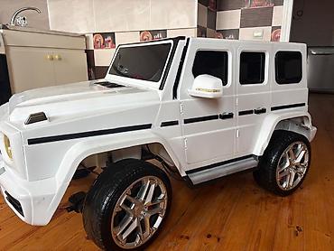 ucuz kask: Uşaq üçün elektrikli maşın – ağ rəngdə, Mercedes G-Class (AMG — 3