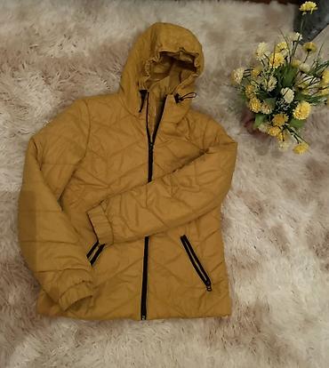 yeni sezon kurtkalar: Xardal rəngli kapüşonlu qışlıq/qışa uyğun jaket - Rəng: xardal — 2