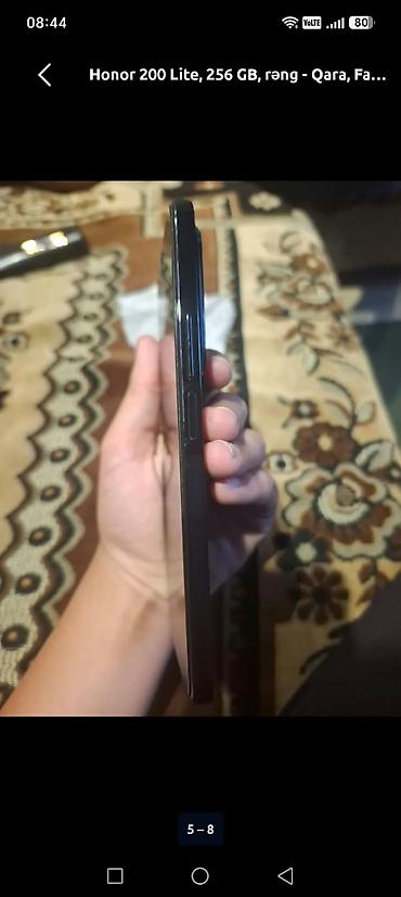 klarnet mikrofonu: Honor 200 Lite, 256 GB, rəng - Qara, Barmaq izi — 3