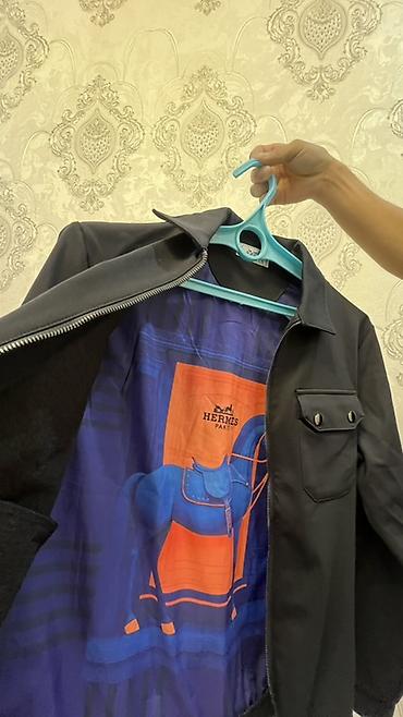 подростковая куртка: Куртка мужская Hermes lux копия,черная, на молнии. - Классический — 4